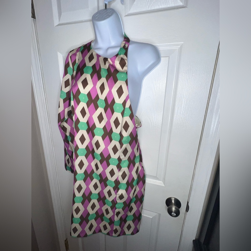 NWT Zara Women’s Large Satin Effect Mini Dress One Shoulder Pink Blogger Fav L - Picture 3 of 16